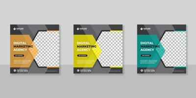 Digital business marketing social media post template. vector