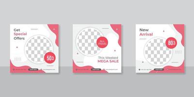 Modern promotion square web banner for social media mobile apps.Elegant sale and discount promo backgrounds for digital marketing vector