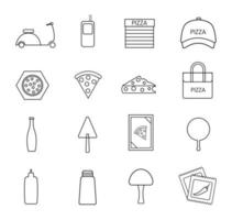 Pizza icons set vector