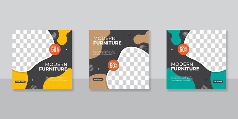 Modern Furniture social media post templates design