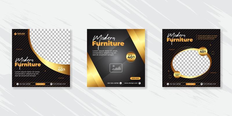 Modern Furniture social media post templates design