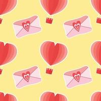 valentine's day balloons and letters seamless pattern vector