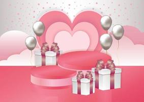 valentine's day product display vector background