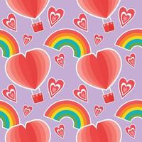 valentine's day cute things design seamless pattern vector