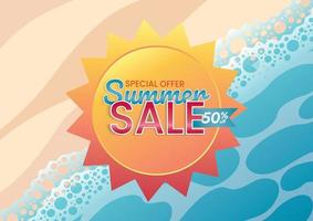 beach background summer sale hot season vector