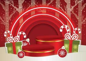 winter season promotion product display and background vector