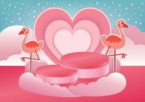 pink valentine's day product display vector background