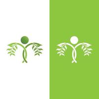 logotipos de la ecología de la hoja del árbol verde vector