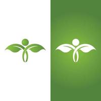 logotipos de la ecología de la hoja del árbol verde vector