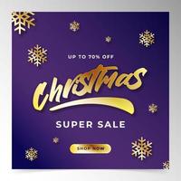 Christmas sale social media post design template vector