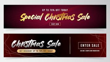 Christmas sale ads banner design template vector