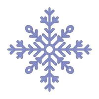 Snowflake icon. Simple flat vector line illustration isolated on white background. Silhouette flake of snow.