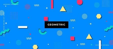 Seamless colorful old school geometric blue background pattern, memphis design style. Vector illustration background.