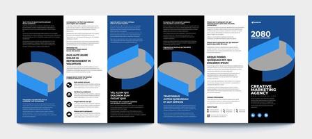 Business Brochure Template in Tri Fold Layout. Corporate Design Leaflet with replacable image. vector