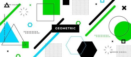 Abstract background, memphis style with different geometric shapes illustration. vector