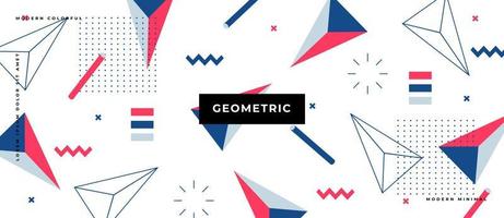 3d Abstract retro triangle geometric element, shape, line, dot on white background memphis style. vector