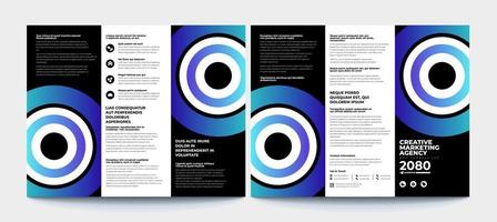 Tri fold brochure design. Business template for tri fold flyer. Layout with modern circle photo and abstract background. Creative 3 folded flyer or brochure concept. vector
