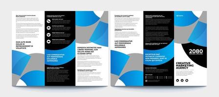 Professional Tri fold brochure template, Modern Tri fold brochure design, Company, brochure, Blue color vector