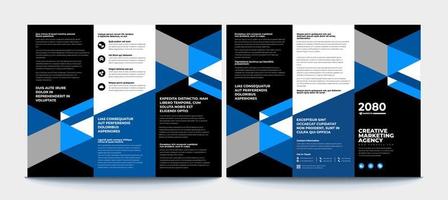 Tri fold brochure design with place for photo. Abstract, trend and creative concept tri-fold design. vector