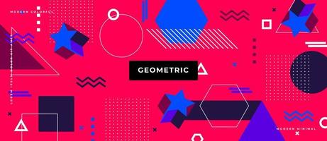 Abstract of colorful modern memphis geometric pattern background. vector