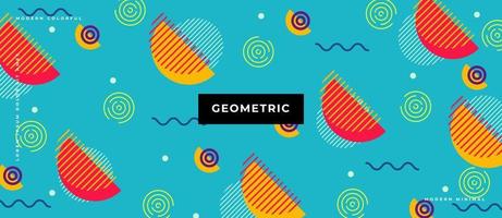 Abstract geometric background and geometric seamless pattern. Memphis style element vector