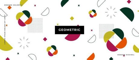 Memphis style shapes, dots, lines, Colorful geometric in white background, vector illustration.