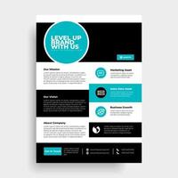 Template vector design for Brochure, AnnualReport, Magazine, Poster, Corporate Presentation, Portfolio, Flyer, infographic, layout modern with blue color size A4, Front and back, Easy to use and edit.