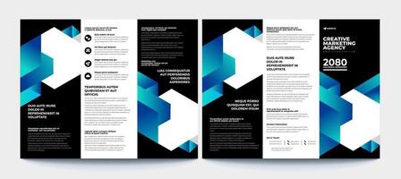 Corporate tri fold brochure design template vector. vector