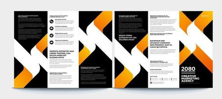 diseño de folletos, plantilla de folleto, tríptico creativo, folleto de tendencias vector