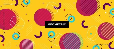 Abstract Bauhaus or Memphis geometric shapes and composition. Retro elements, geometric pattern background. vector