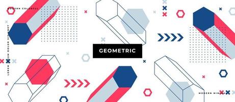 Geometric motion memphis seamless pattern in style of the 80s. Modern trendy in white background with 3d objects. vector