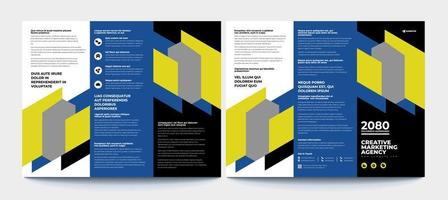 Minimal style trifold brochure design vector