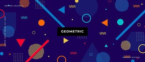 Fondo de estilo abstracto 80 con formas geométricas de colores. ilustración para hipsters estilo memphis vector