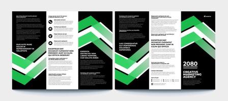 Front and back page view of a Professional Trifold Brochure, Template or Flyer design with space for your images. vector