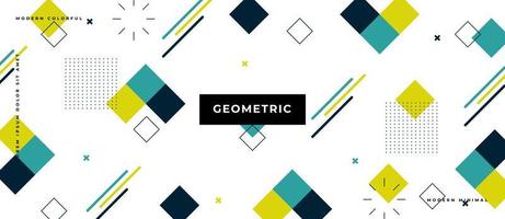 Trendy geometric white background with flat, minimalistic Memphis style. vector