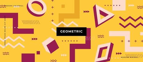 Geometric memphis style cover background with minimal trendy style. vector