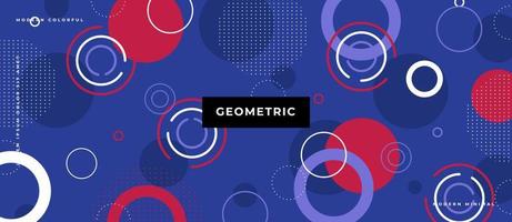 Memphis style circle shape geometric cover background with minimal trendy style. vector