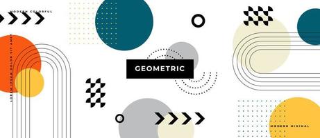 Abstract Bauhaus or Memphis geometric shapes and composition. Retro elements, geometric pattern, design background vector geometric.