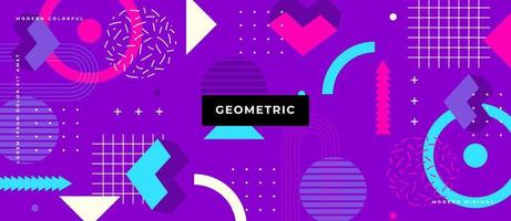 Geometric seamless pattern in the style of the 80s. Memphis style elements, shape, line, dot background. vector