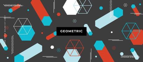 Geometric memphis seamless pattern in style of the 80s. Modern trendy gray background with 3d shape, line, dot, tube concept. vector