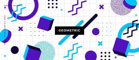 Memphis de patrones sin fisuras de formas geométricas estilos de los años 80-90 sobre fondo blanco. vector