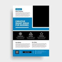 Template vector design for Brochure, Annual Report, Magazine, Poster, Corporate Presentation, Portfolio, Flyer, layout modern with blue color size A4, Front and back, Easy to use and edit.