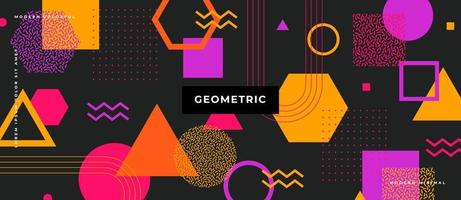 Background in the style of the 80s with multicolored geometric shapes. Illustration for hipsters Memphis style vector