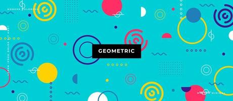 Abstract Bauhaus or Memphis geometric shapes and composition. Retro elements, geometric pattern background. vector