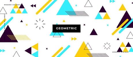 Colorful geometric seamless pattern background in Memphis style. vector