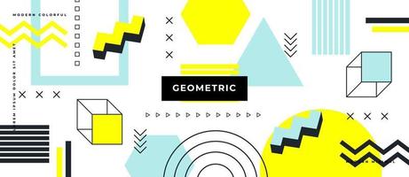 patrón geométrico sin costuras al estilo de los años 80. elementos de estilo memphis, línea, punto, forma de colores de fondo abstracto. vector