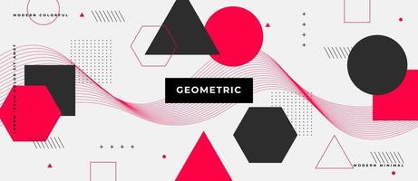 vector de patrones sin fisuras con formas geométricas de bauhaus o memphis y composición. elementos retro, fondo de patrón geométrico