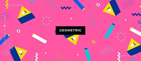 Memphis design elements. Abstract 90s trends elements with multicolored simple geometric shapes. vector