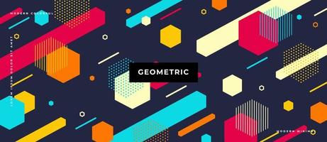 Colorful memphis style motion geometric elements and shapes background. vector