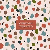 Christmas terrazzo background abstract vector seamless pattern.